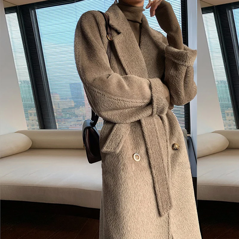 Popular Design Cashmere Coat in 2025 the New Women s (clothing) Autumn and Winter Plush Alpaca Hair Double-breasted  Jacket
