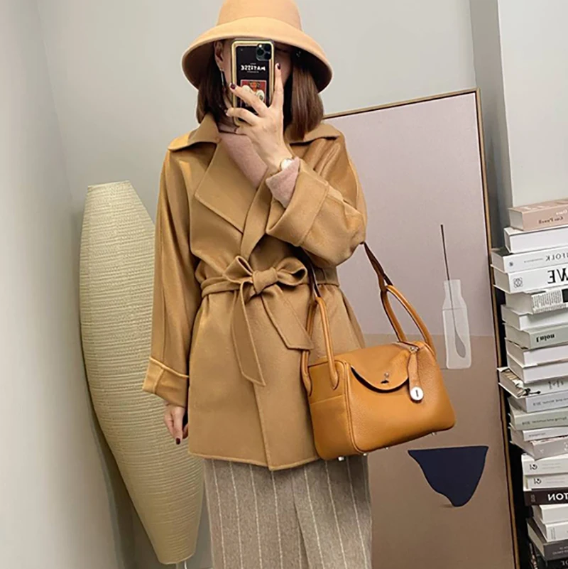 Haute Couture Fall and Winter Classic Elegant Simple Lacing Short Winter High Quality Wool Women’s Jacket Commuter