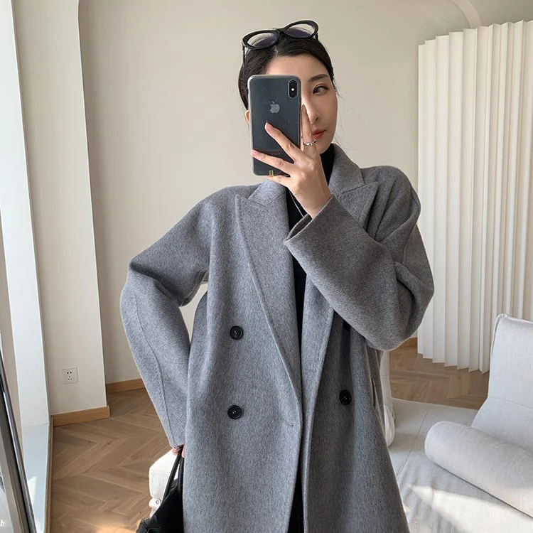 Amazon Hot 2025 Fall and Winter the Most Popular High-end Double-sided Cashmere Senior Ladies Long High Quality