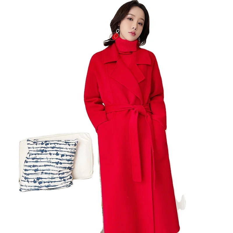 New High-end Winter High-quality Warm Thickened Cashmere Coat Double-breasted Version of the Elegant and Stylish