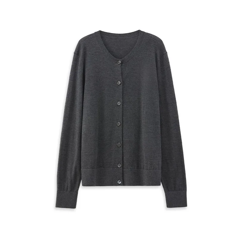 Long Sleeve Knitwear Women Single Breasted Handmade Knitted Cropped Wool Cardigans Sweaters