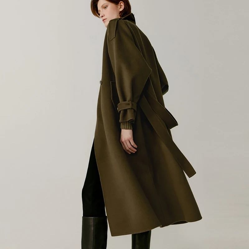 Popular Goods Women s Wear Winter High Quality New Design Stick Pocket 100% Wool Coat Elegant New Pattern Double-breasted