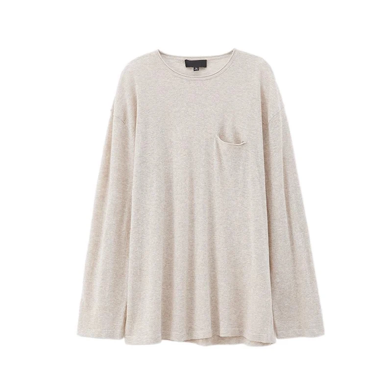 O Neck Knitted Cotton Pullover Long Sleeve Solid Linen Knitwear for Women