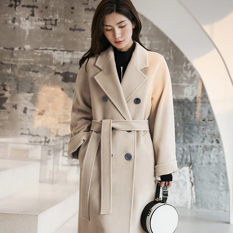 In 2025 the  Peru Winter  Commuting High Quality New Design Cashmere Coat Elegant New Pattern Double-breasted Handmade