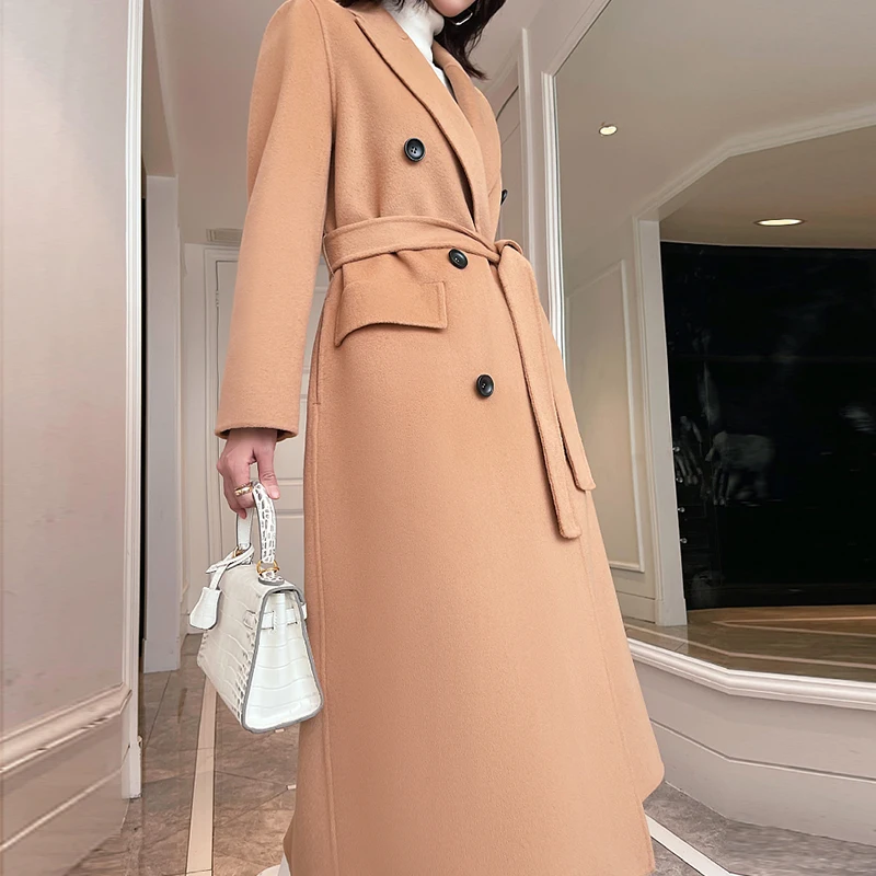 High-end in 2022, the New High Quality Winter Fashion Thickening Keep Warm Handmade Cashmere Coat Double-breasted