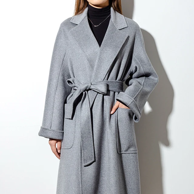 Made in Fashion Design Winter High Quality Hot 100% Cashmere Coat Women’s Coat Hot Hand Sewn Lacing