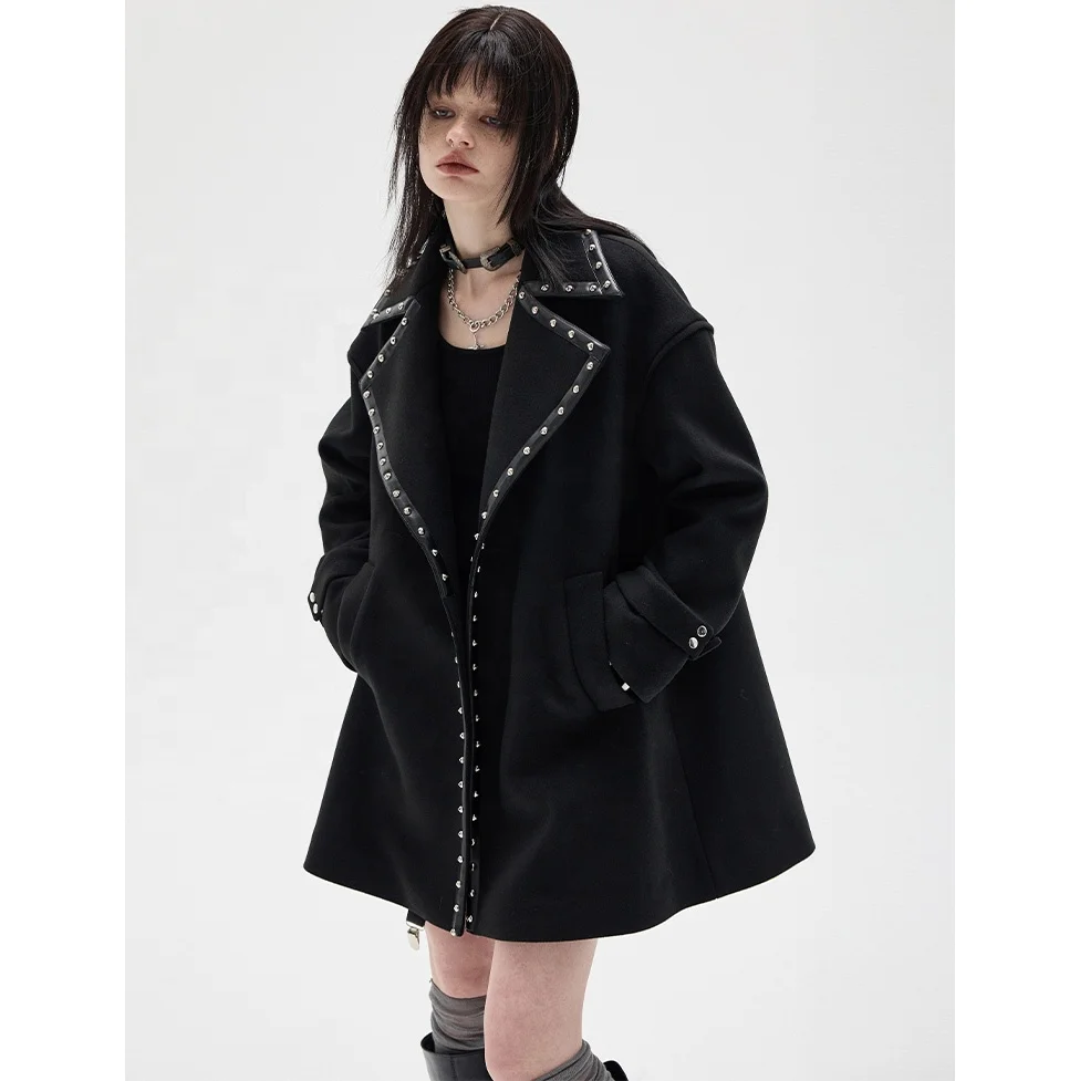 New Design Loose Cape Reversible Wool Coat Small Cropped Jacket Winter Everything Cool