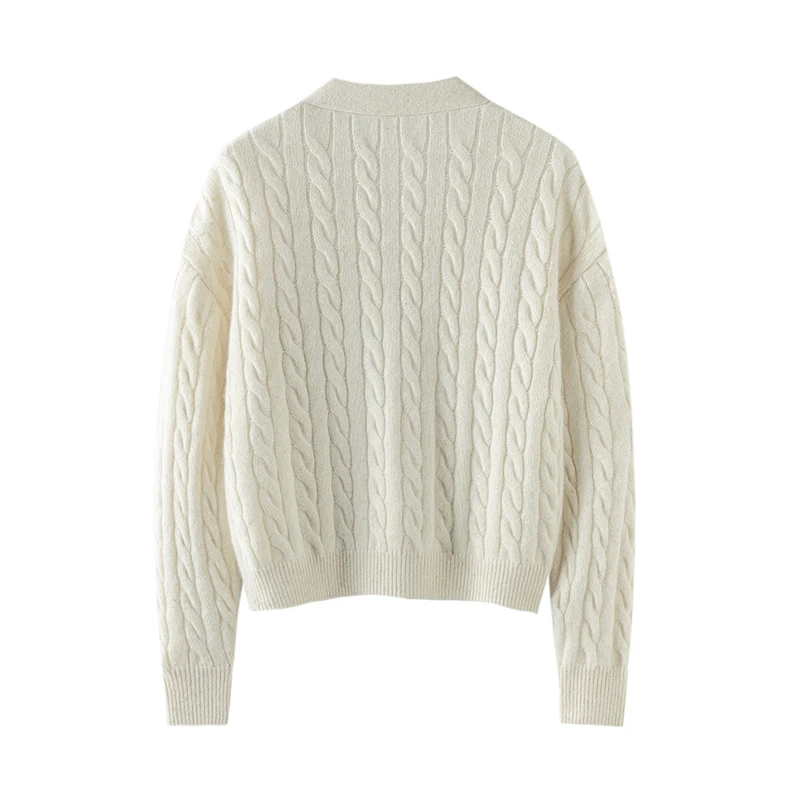 Luxury V Neck Single Breasted Knitwear 100% Goat Cashmere Knitted Cardigan for Women