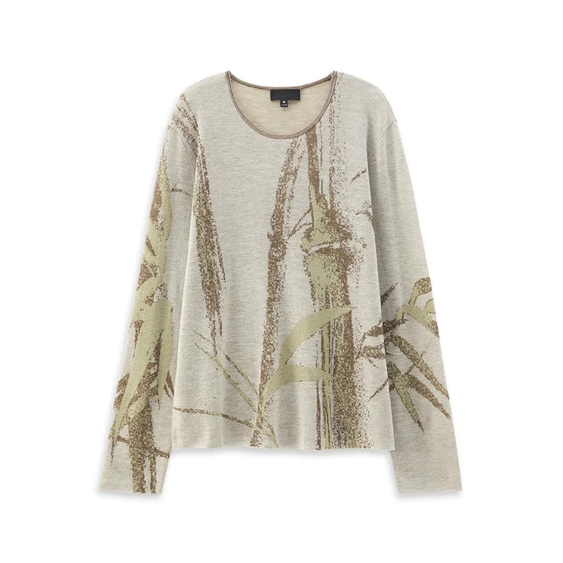 New Design O Neck Jacquard Knitted Pullover Women Long Sleeve Cashmere Wool Knitwear