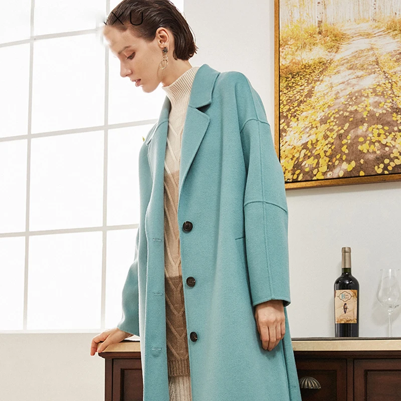 2025 the New Quality Goods Winter High Quality Single BreastedLong Winter  Wool Ladies Coat Regular Sleeves